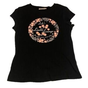 Self Esteem Women’s XS Black Graphic Tee with Pink Lulu’s Limbo Lounge Design